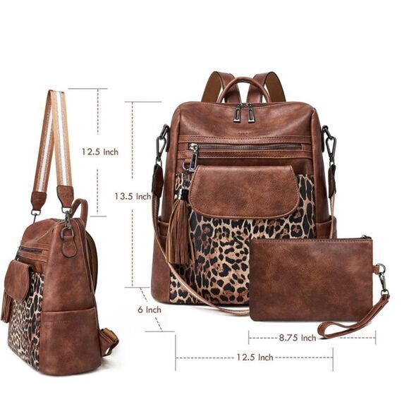 RESTOCKED Leopard Print Backpack  - Picture 5 of 5